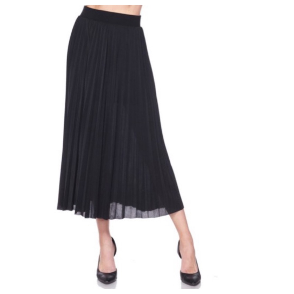 ✨PARIS✨CHIC BLACK ACCORDION PLEATS SKIRT - Picture 4 of 4